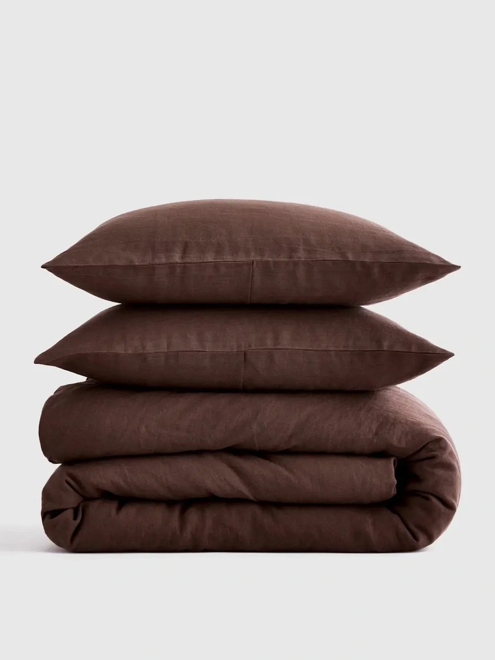QUINCE European Linen Duvet Cover Set King/Cal King Espresso 7942 - NWOT